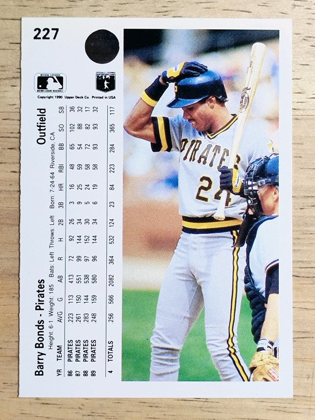 1990 Upper Deck #227 Barry Bonds