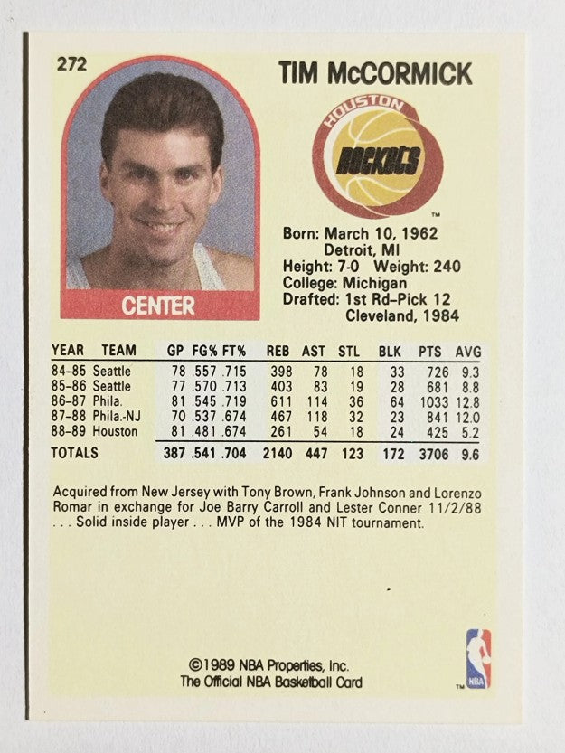 1989-90 Hoops #272 Tim McCormick