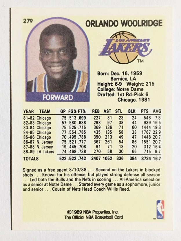 1989-90 Hoops #279B Orlando Woolridge/COR Trademark