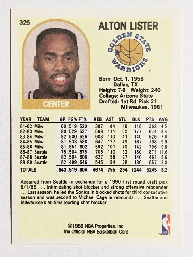 1989-90 Hoops #325 Alton Lister