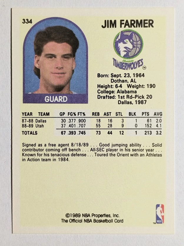 1989-90 Hoops #334 Jim Farmer