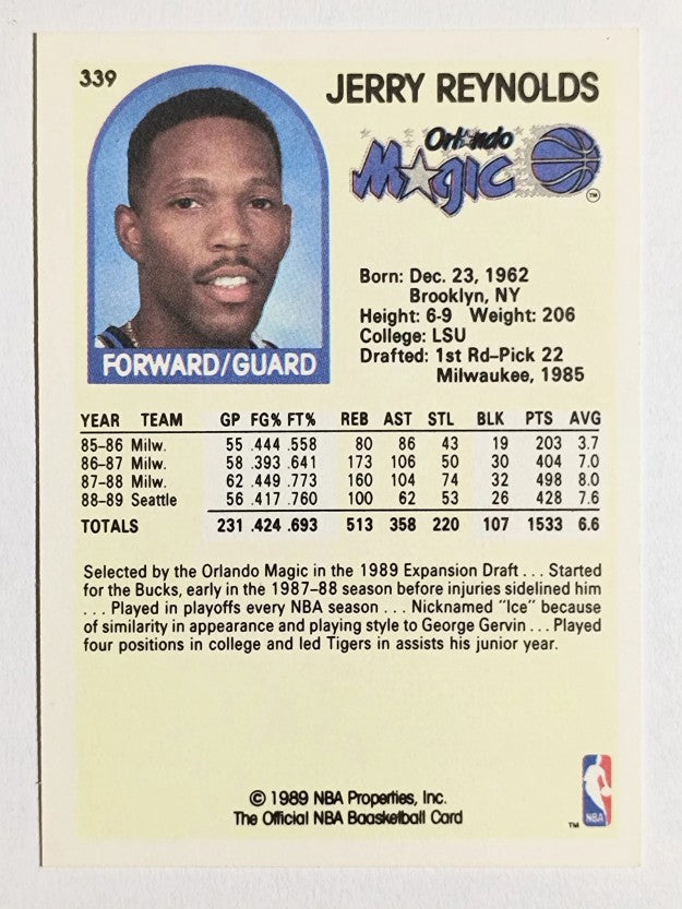 1989-90 Hoops #339 Jerry Ice Reynolds RC