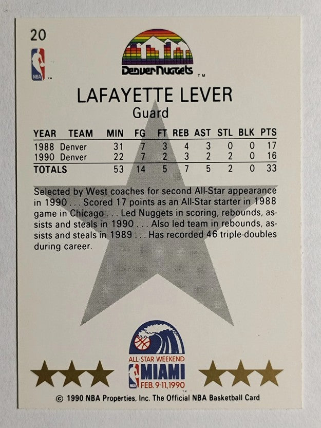 1990-91 Hoops #20 Lafayette Lever AS SP