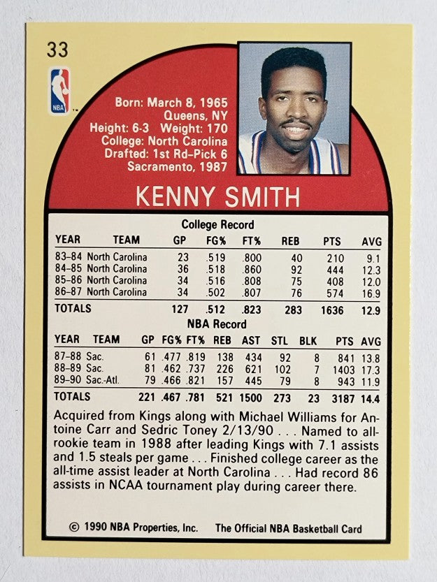 1990-91 Hoops #33 Kenny Smith SP