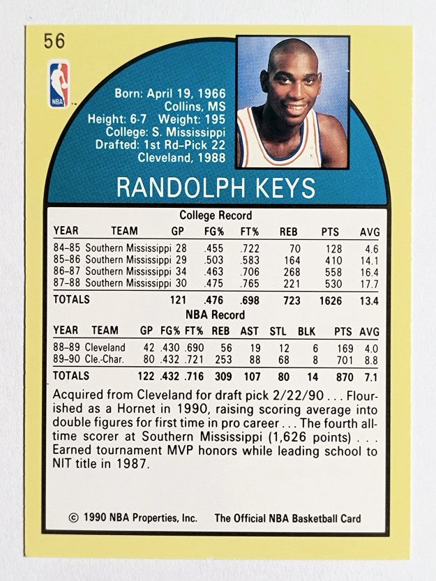 1990-91 Hoops #56 Randolph Keys