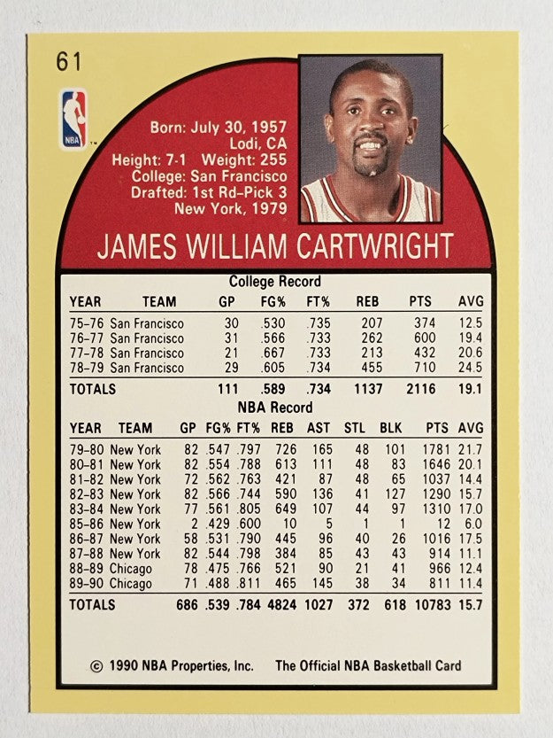 1990-91 Hoops #61 Bill Cartwright