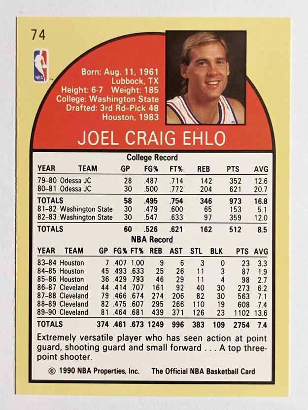 1990-91 Hoops #74 Craig Ehlo