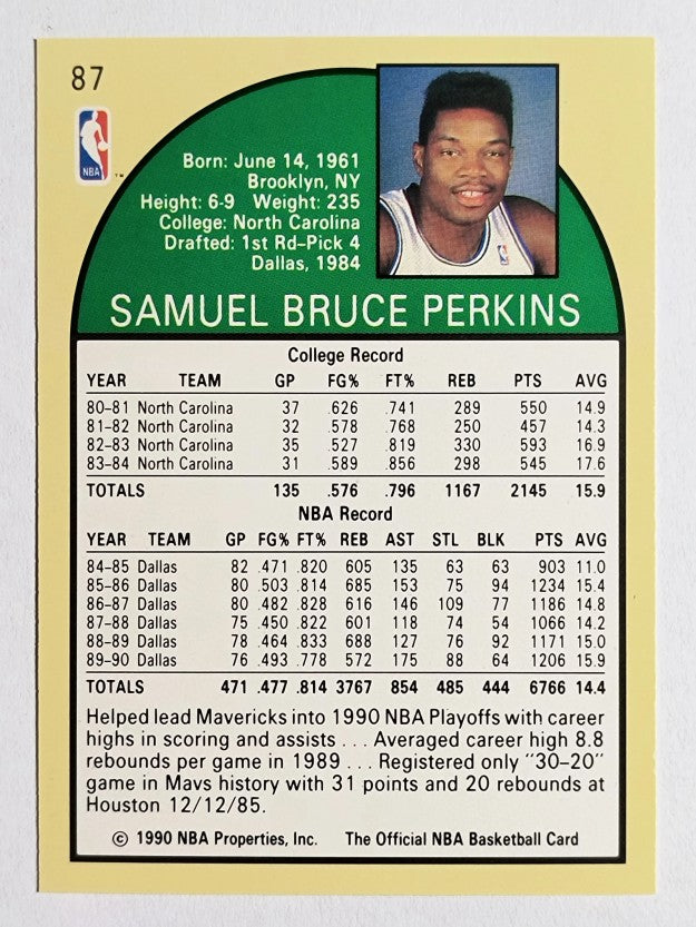 1990-91 Hoops #87 Sam Perkins SP