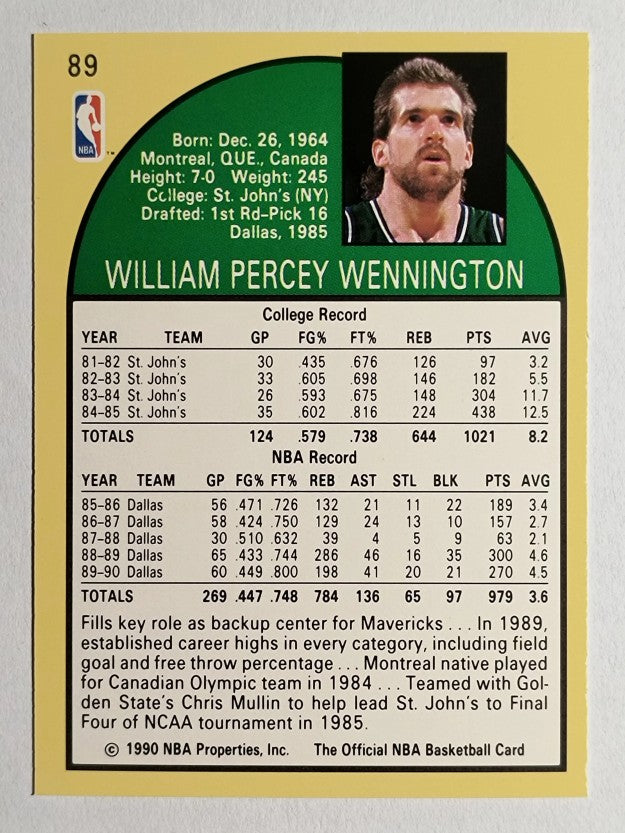 1990-91 Hoops #89 Bill Wennington SP