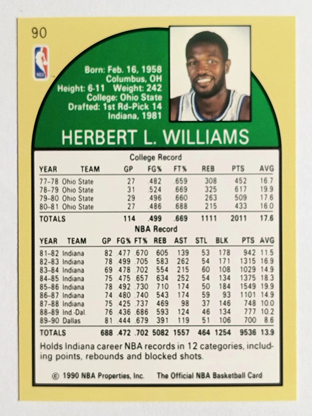 1990-91 Hoops #90 Herb Williams
