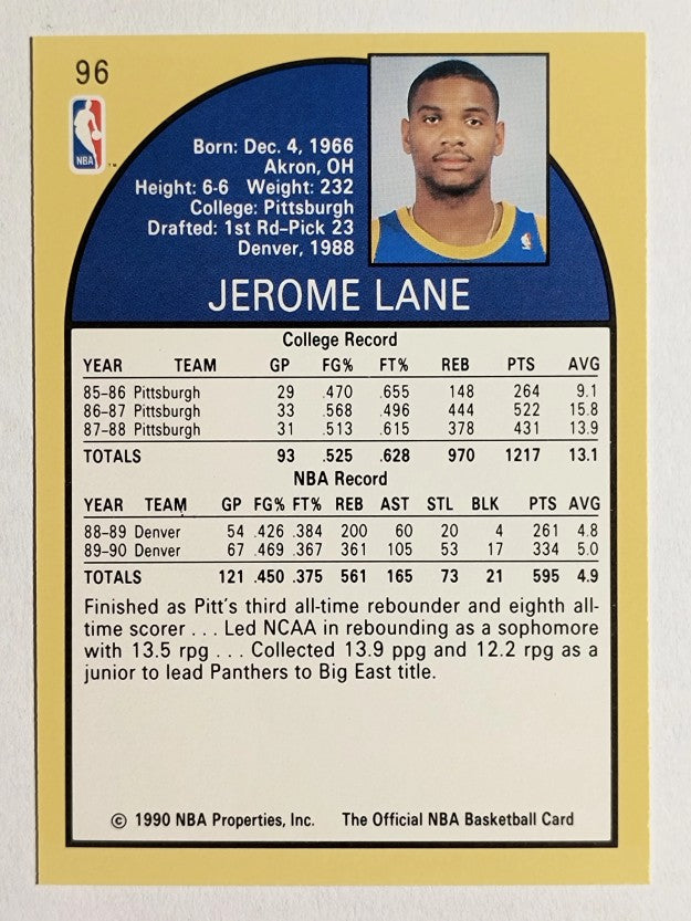 1990-91 Hoops #96 Jerome Lane