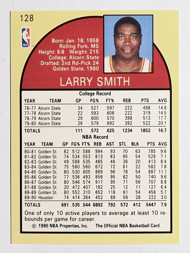 1990-91 Hoops #128 Larry Smith