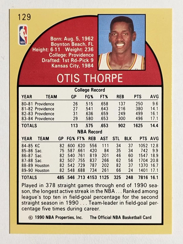 1990-91 Hoops #129 Otis Thorpe