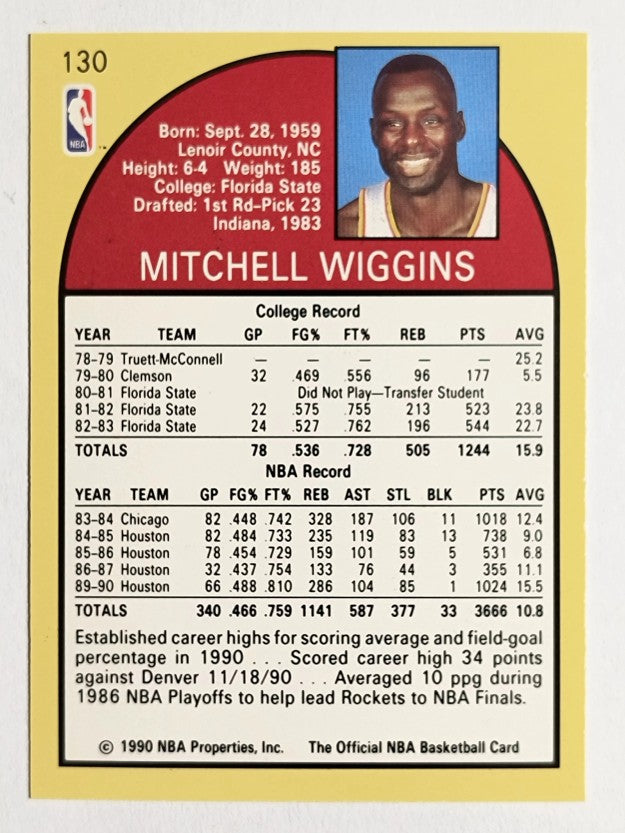 1990-91 Hoops #130 Mitchell Wiggins SP