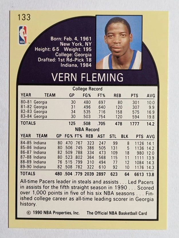 1990-91 Hoops #133 Vern Fleming