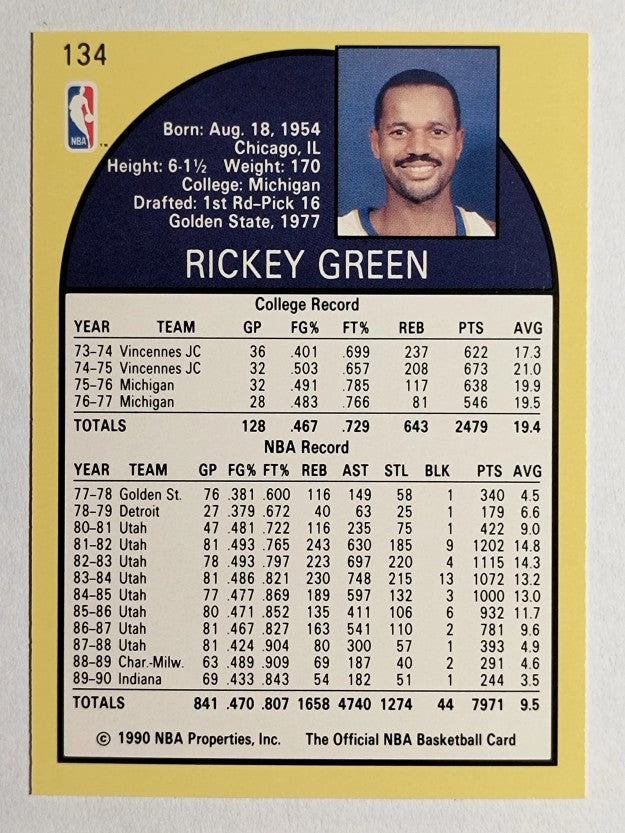 1990-91 Hoops #134 Rickey Green SP