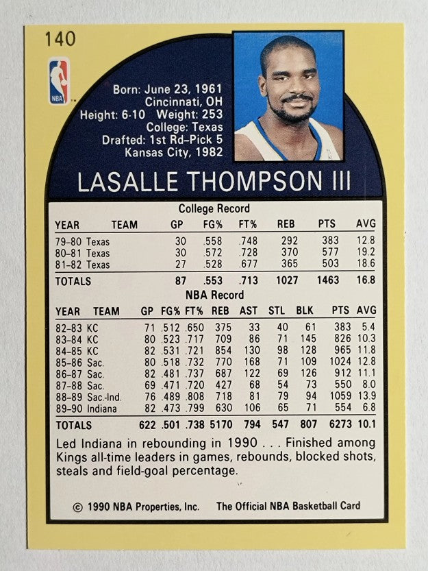 1990-91 Hoops #140 LaSalle Thompson