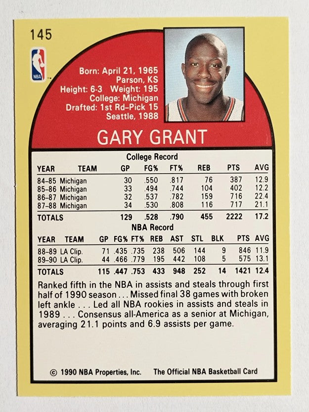 1990-91 Hoops #145 Gary Grant