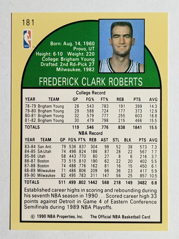 1990-91 Hoops #181 Fred Roberts