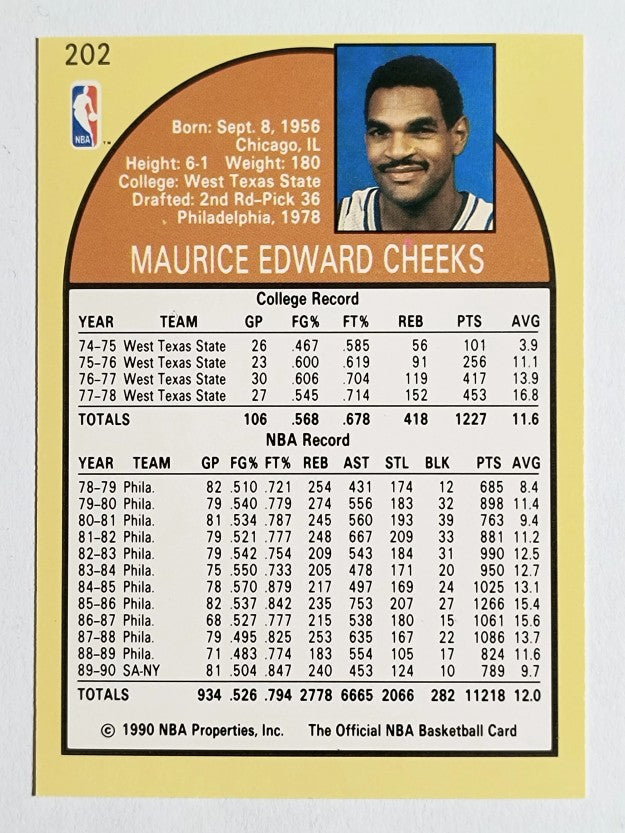1990-91 Hoops #202 Maurice Cheeks