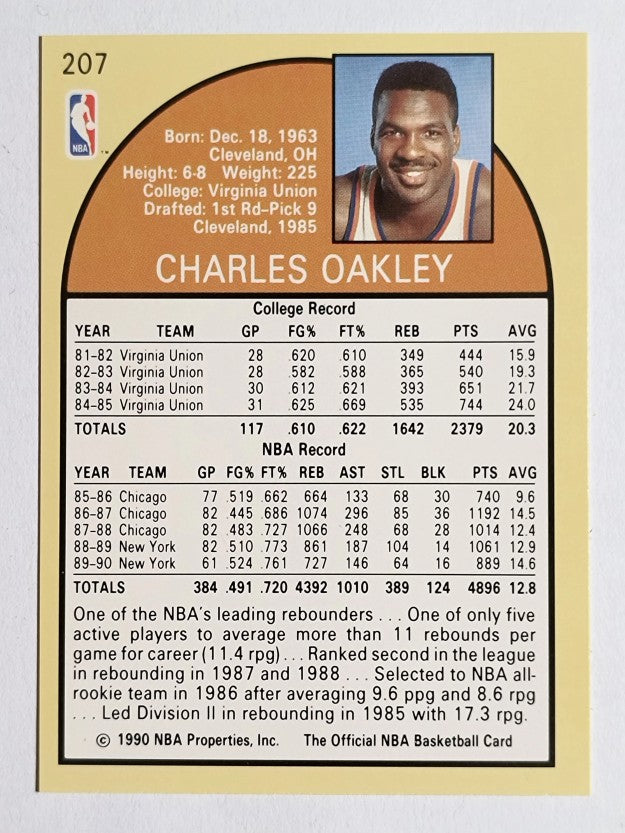 1990-91 Hoops #207 Charles Oakley