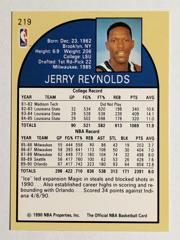 1990-91 Hoops #219 Jerry Reynolds