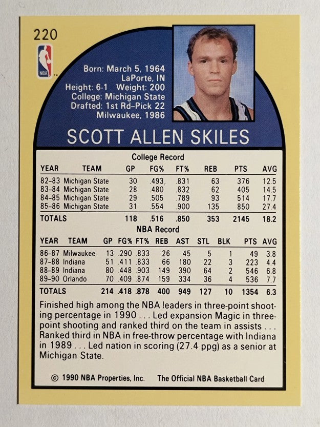 1990-91 Hoops #220 Scott Skiles