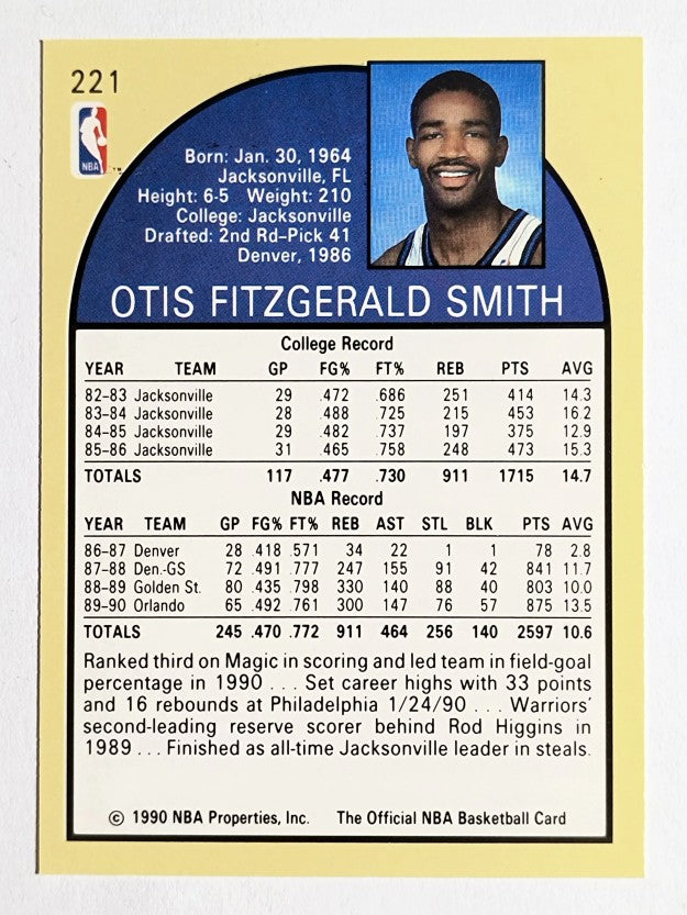1990-91 Hoops #221 Otis Smith