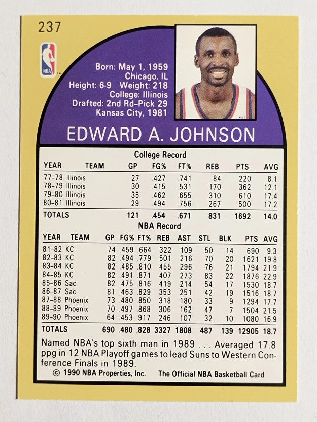 1990-91 Hoops #237 Eddie Johnson