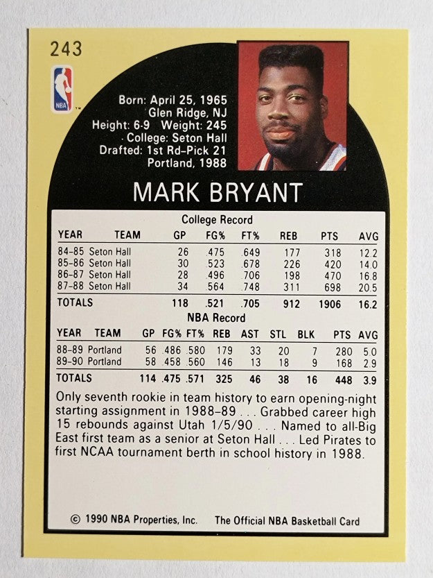 1990-91 Hoops #243 Mark Bryant