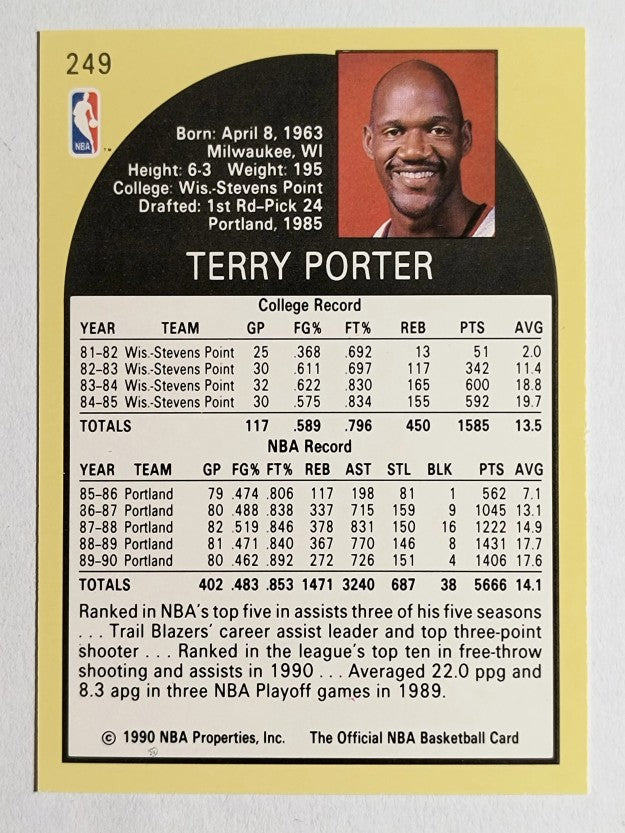 1990-91 Hoops #249B Terry Porter COR