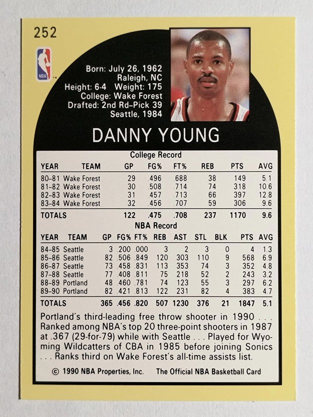 1990-91 Hoops #252 Danny Young