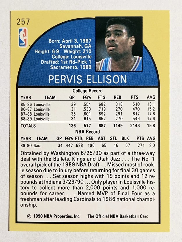 1990-91 Hoops #257 Pervis Ellison SP RC