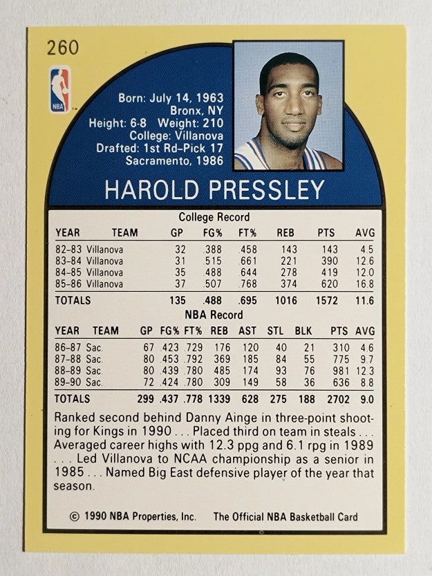 1990-91 Hoops #260 Harold Pressley SP