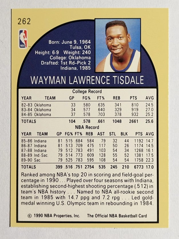 1990-91 Hoops #262 Wayman Tisdale