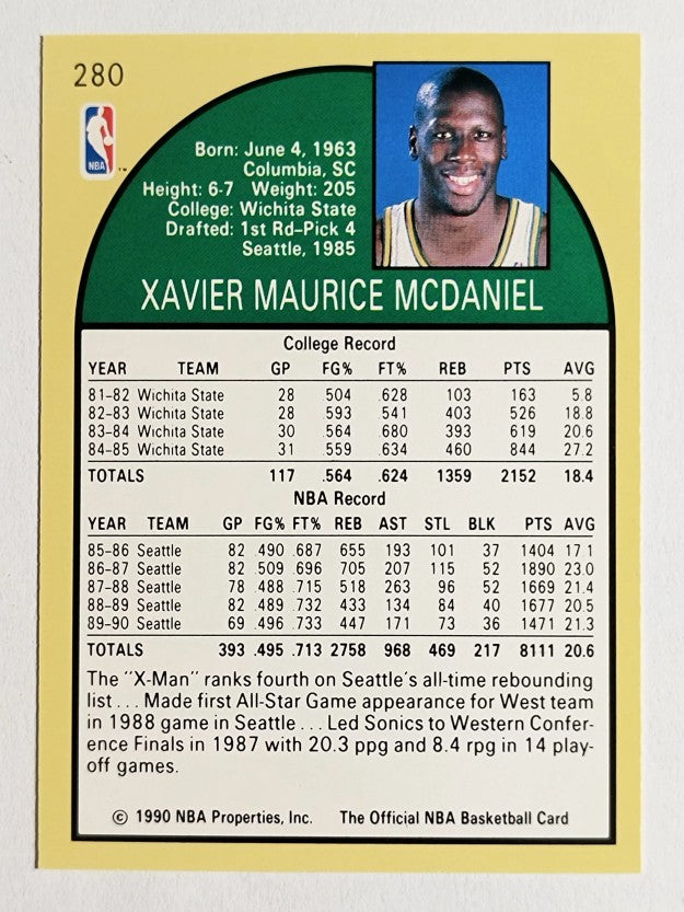 1990-91 Hoops #280 Xavier McDaniel