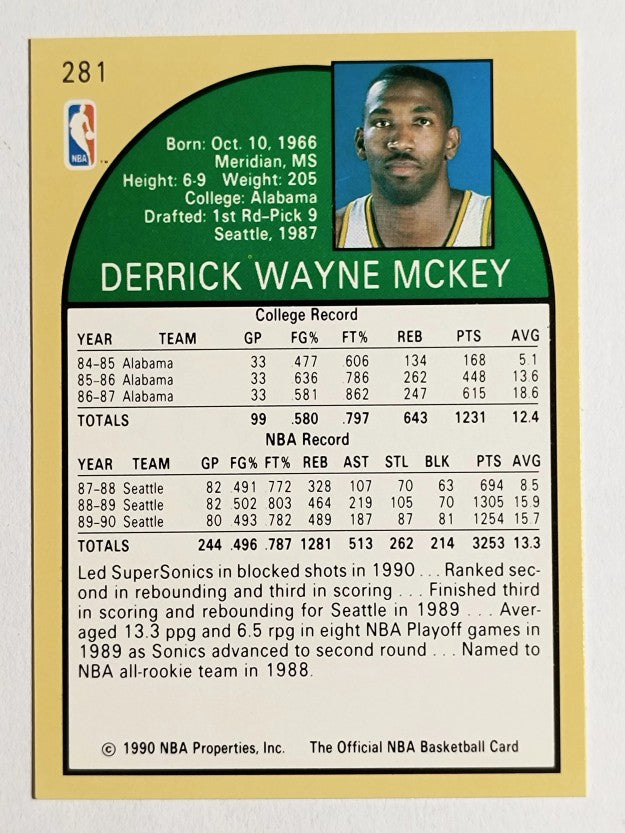 1990-91 Hoops #281 Derrick McKey