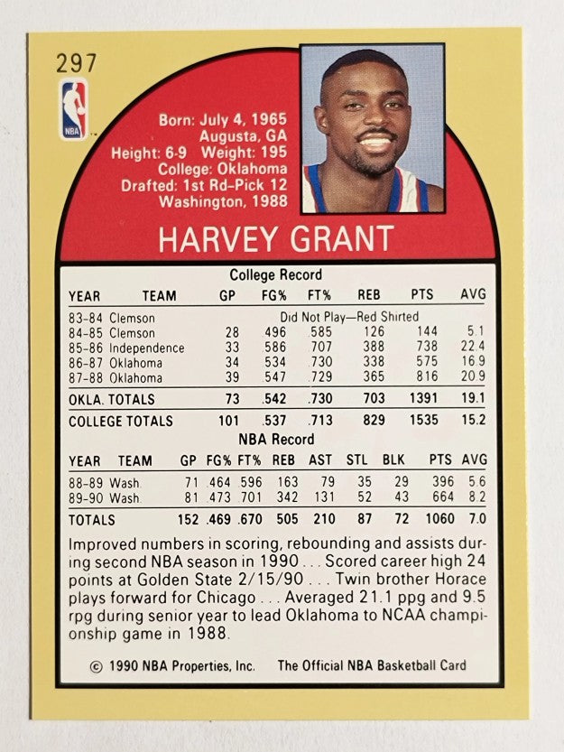 1990-91 Hoops #297 Harvey Grant