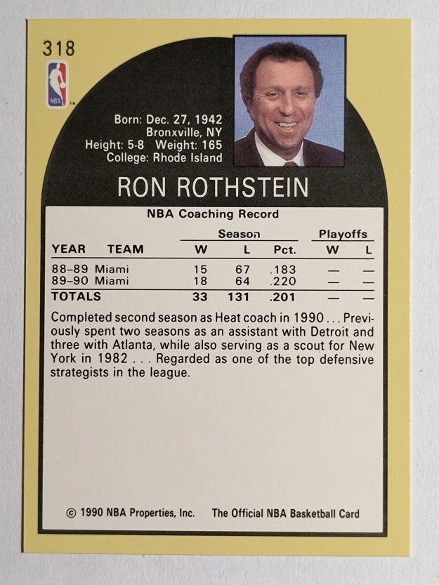 1990-91 Hoops #318 Ron Rothstein CO