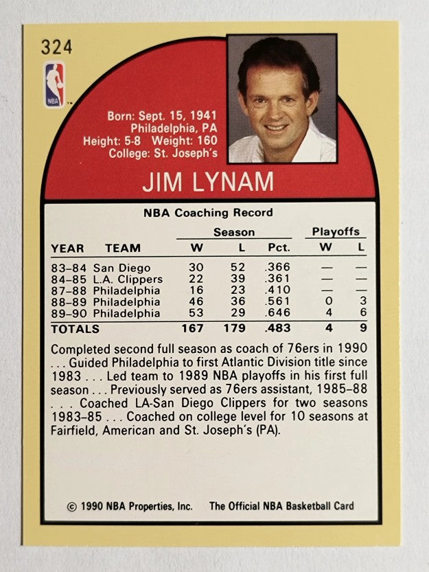 1990-91 Hoops #324 Jim Lynam CO