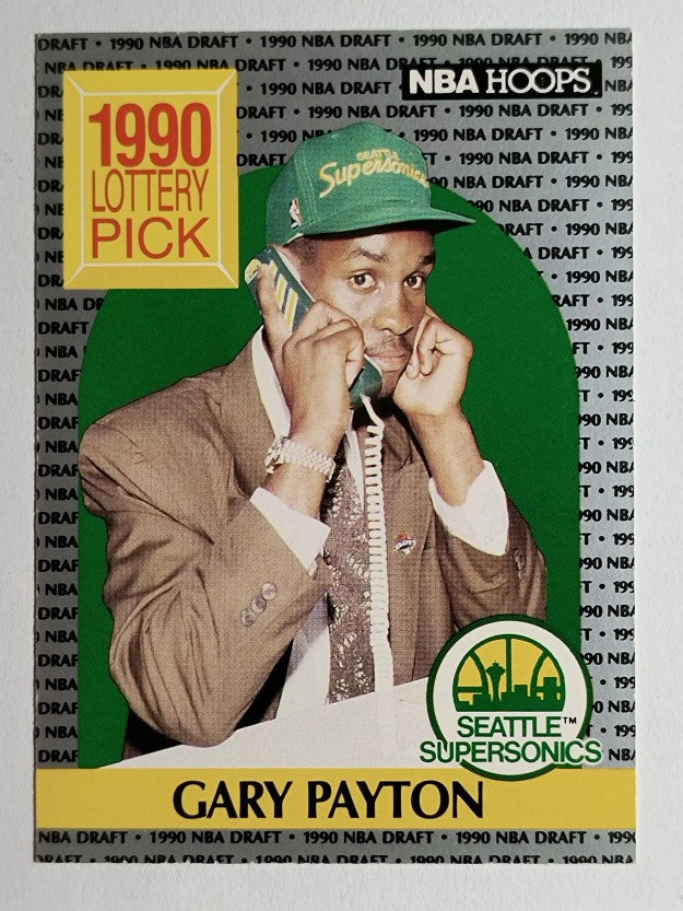 1990-91 Hoops #391 Gary Payton LS RC (EX)