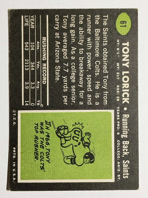 1969 Topps #61 Tony Lorick (VGEX)