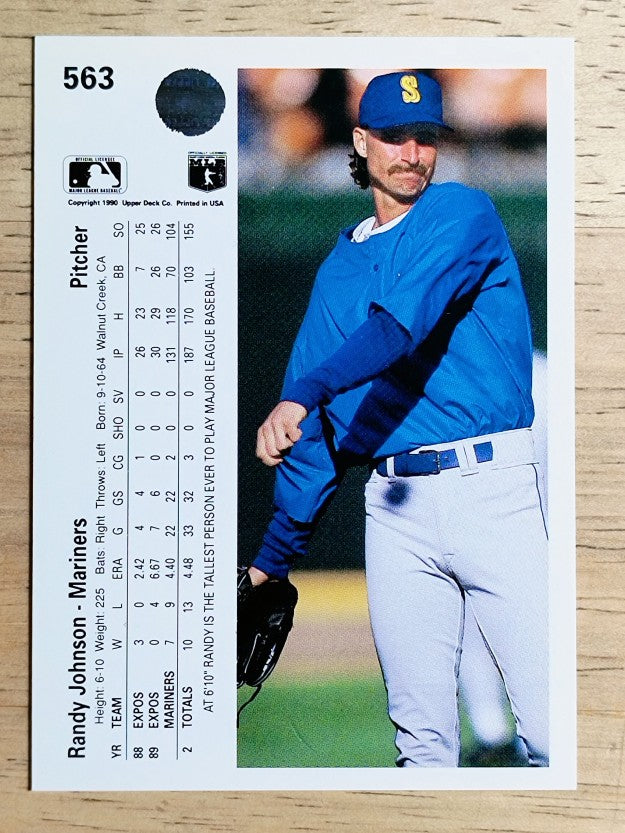 1990 Upper Deck #563 Randy Johnson