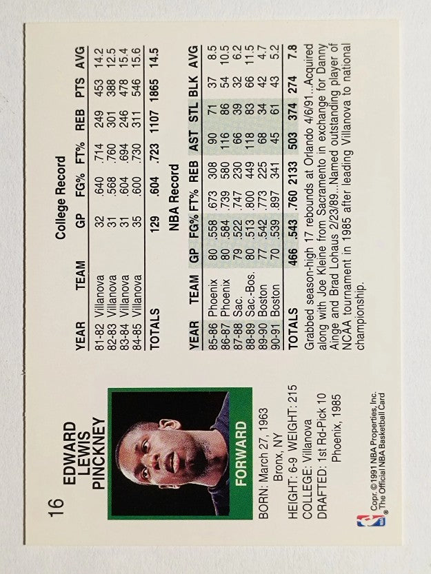 1991-92 Hoops #16 Ed Pinckney