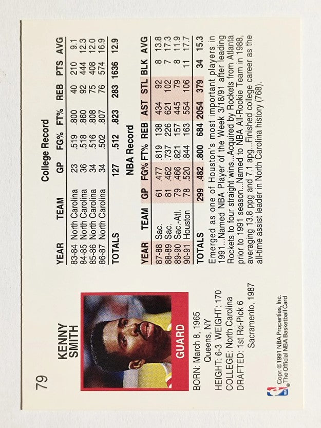 1991-92 Hoops #79 Kenny Smith