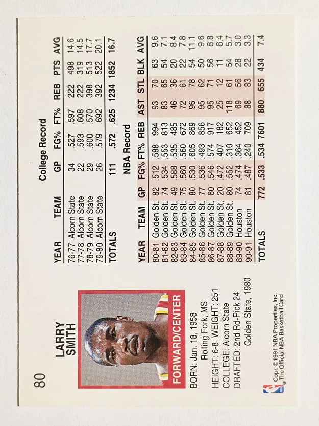 1991-92 Hoops #80 Larry Smith