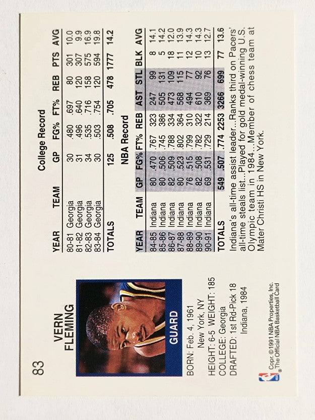 1991-92 Hoops #83 Vern Fleming