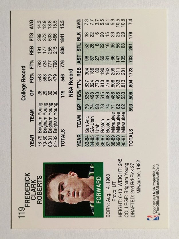 1991-92 Hoops #119 Fred Roberts