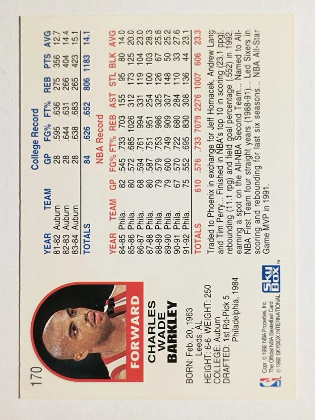 1992-93 Hoops #170 Charles Barkley