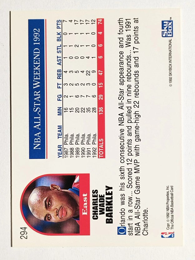 1992-93 Hoops #294 Charles Barkley AS